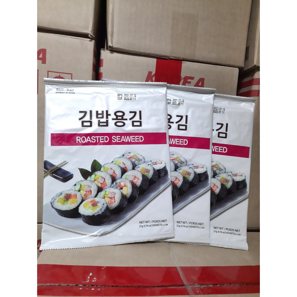 [Siêu Ngon] Rong biển cuộn cơm (GimBap) Roasted Seaweed gói 21g (10 lá)