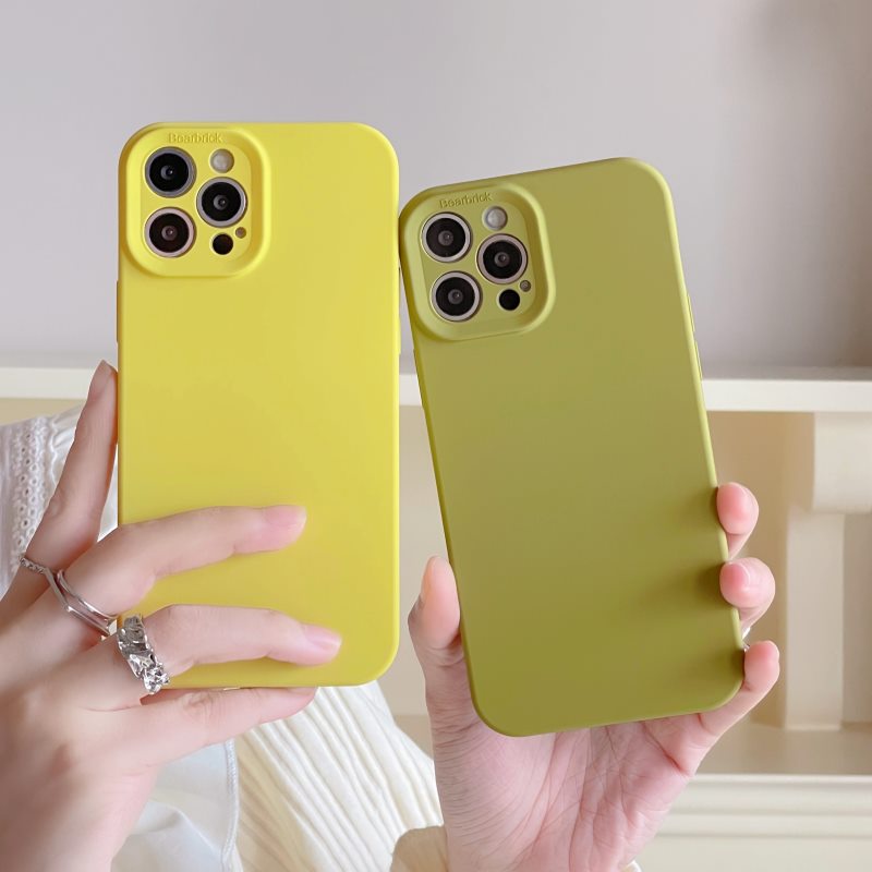 Ốp Điện Thoại Silicon Mềm Chống Sốc Màu Vàng Chanh Cho Iphone 13 12 Pro Max 11 XS XR Max 12