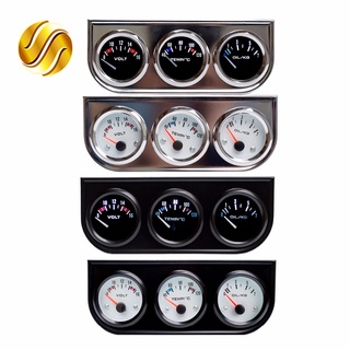 Đồng hồ đo điện áp 2 inch, 52 mm. đồng hồ đo áp suất dầu + nhiệt kế 3 trong 1 cho ô tô