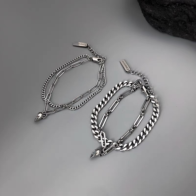 Vòng/Lắc tay đôi nam nữ tim