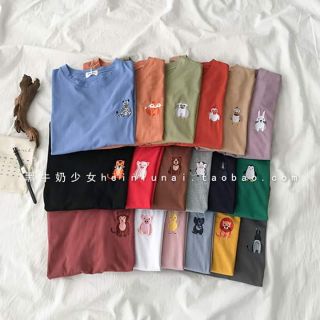 Áo thun nữ thêu hình thú