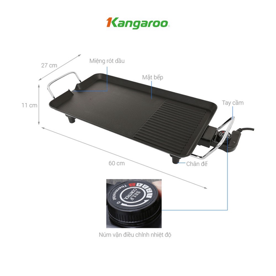 Bếp vỉ nướng điện Kangaroo size 47x27 model KG699