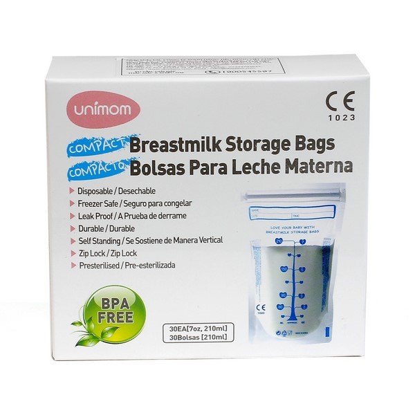 hộp 60 túi trữ sữa unimom Hàn Quốc 210ml không có BPA - tặng kèm bút ghi chú