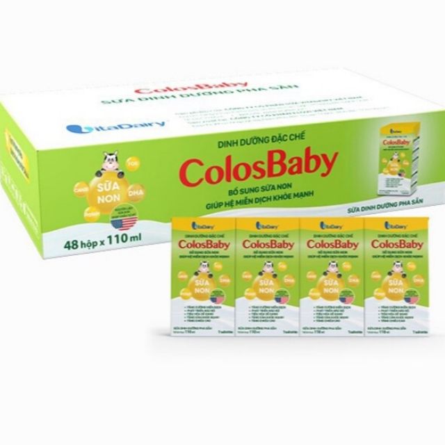 [CHÍNH HÃNG] 1 thùng 48 hộp sữa bột pha sẵn Colosbaby loại 110ml/1 hộp