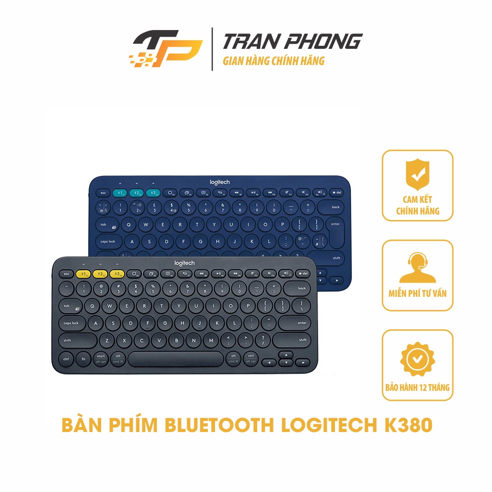 Bàn phím Bluetooth Logitech K380, Kết nối Bluetooth cùng lúc 3 thiết bị, Pin sử dụng tới 2 năm - Hàng Chính Hãng
