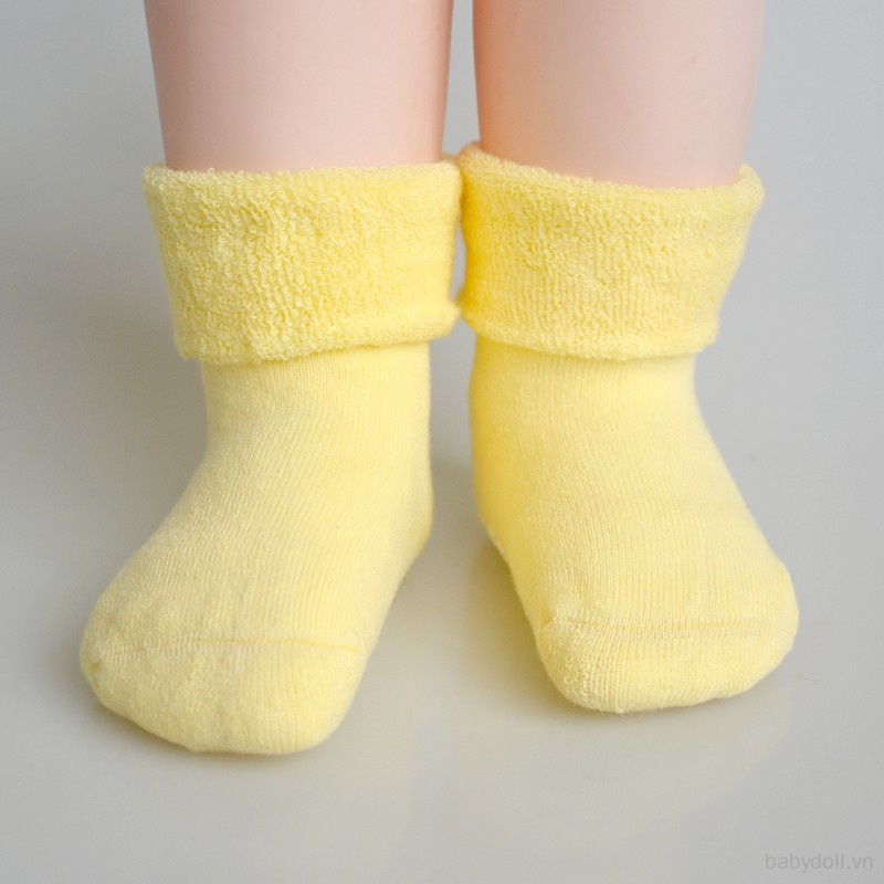 Vớ Dày Dặn Giữ Ấm Màu Sắc Ngọt Ngào Cho Bé 0-6 Tháng