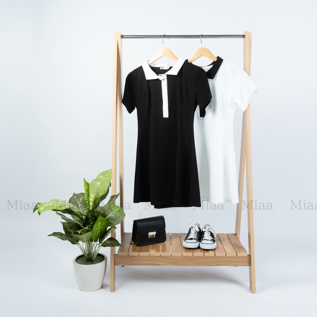 Đầm polo body tay ngắn hai màu đen trắng,  váy polo đi dự tiệc siêu xinh 2 màu đen trắng- VN01 | BigBuy360 - bigbuy360.vn