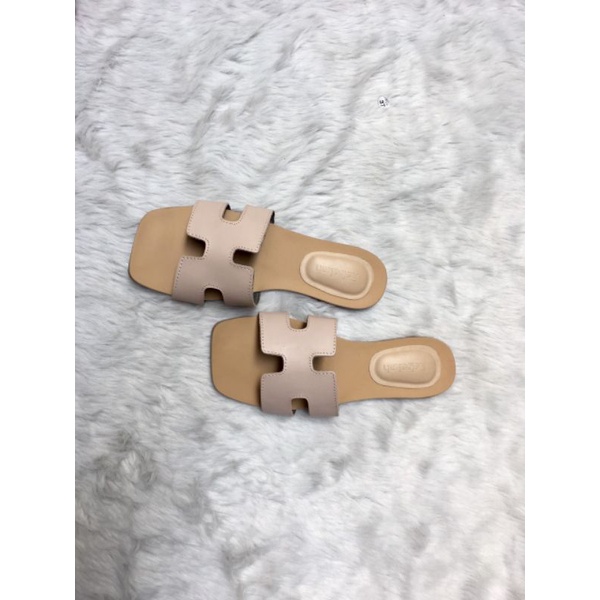 Dép chữ H da bò, đế cao su không trơn trượt