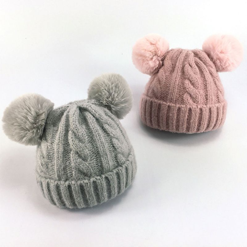 Nón Đan Len Dày Dặn Màu Sắc Ngọt Ngào Thời Trang Mùa Đông Cho Bé