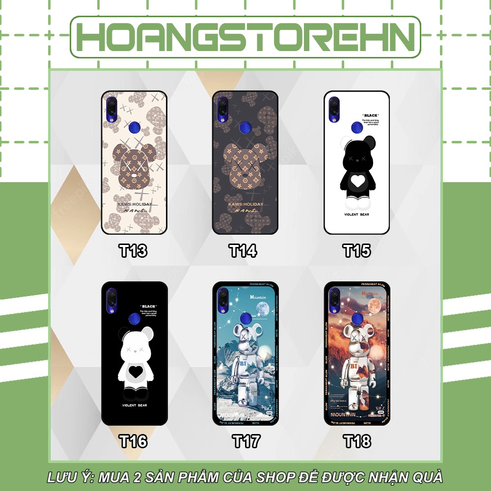 Ốp Xiaomi Redmi 7 / Redmi Note 7 / Redmi Note 7 Pro in hình họa tiết Mountain, Be@rbrick dễ thương (T13 - T18)