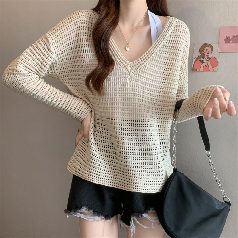 Áo Nữ Tay Dài Cổ Chữ V Thời Trang Quyến Rũ