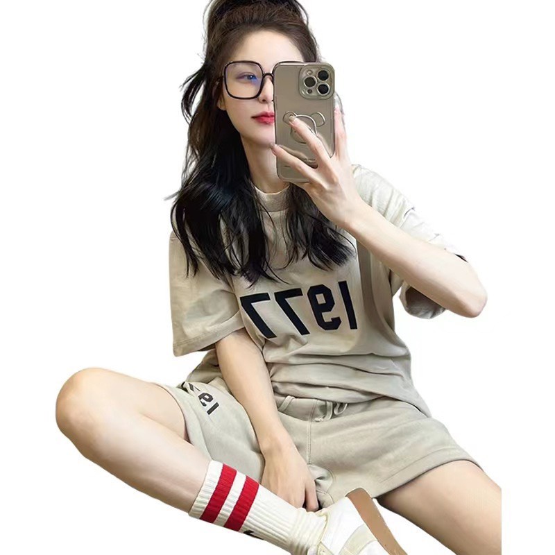 Bộ Đùi Nam Nữ Form Rộng Hàn Quốc1977- Bộ Đùi Tay Lỡ  Dày Mịn Thoáng Mát Thiết Kế  Kiểu Dáng Năng Động Trẻ Trung