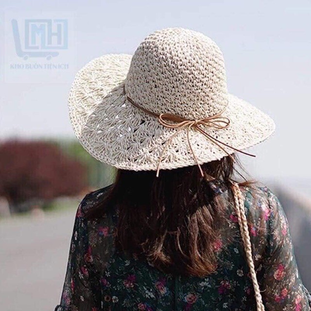  Mũ cói vintage nữ 