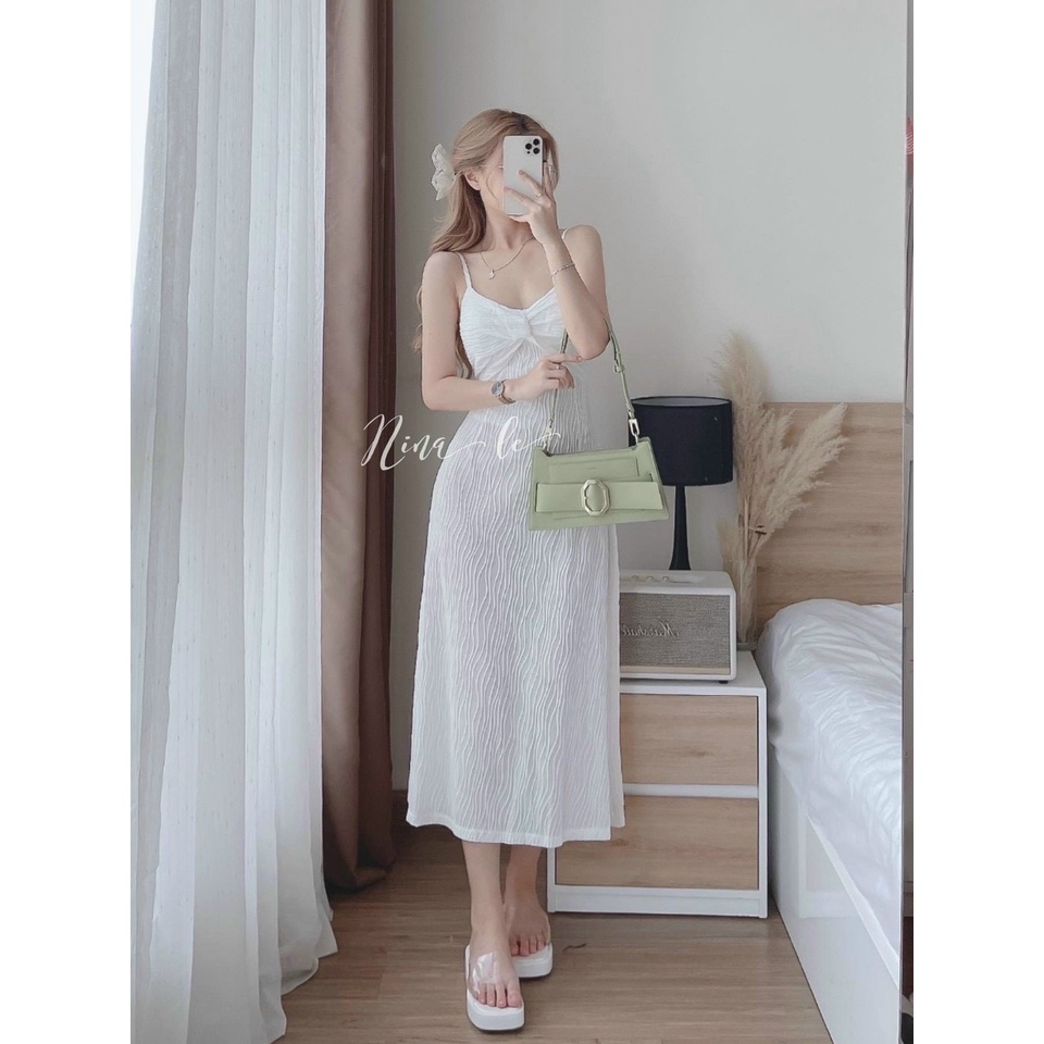 Váy đầm nữ hai dây xoắn ngực dáng dài gợi cảm có nhiều màu để lựa chọn