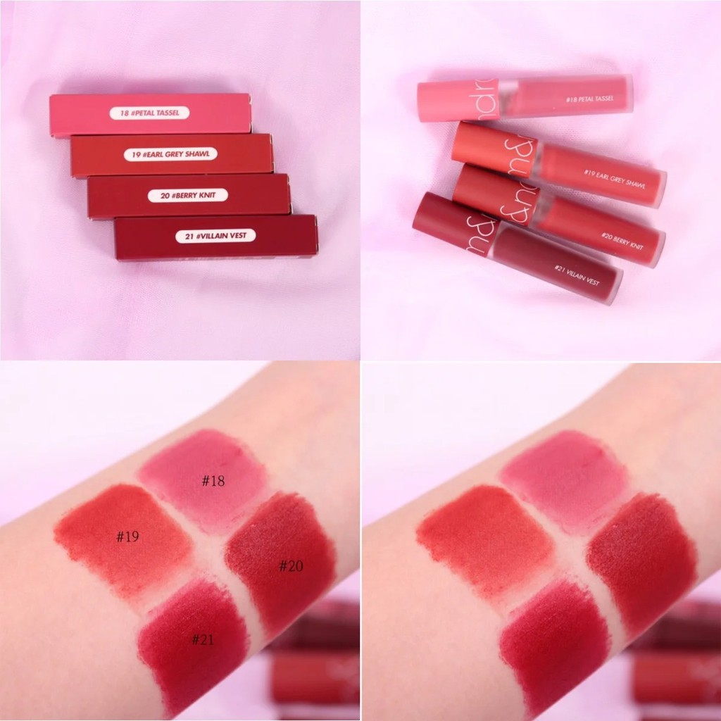 Son romand zero [Hot New_Hàng Auth]  Son kem lỳ mềm môi Romand Zero Velvet Tint lâu trôi