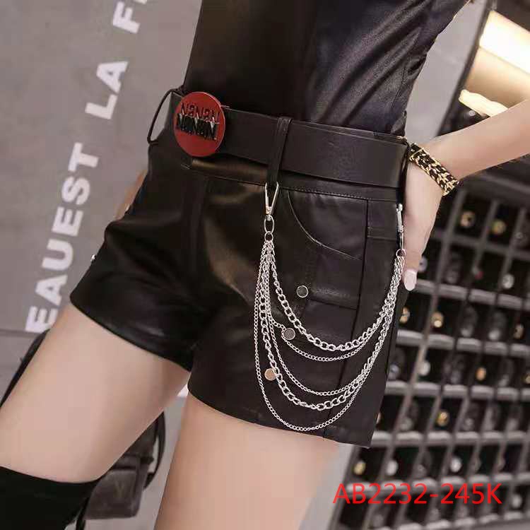 (AB2232)Quần short da phong cách quyến rũ dành cho nữ CÓ THẮT LƯNG KHÔNG KÈM DÂY XÍCH | BigBuy360 - bigbuy360.vn