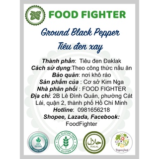 Tiêu đen xay thơm cay - Hồ Tiêu sạch Đaklak - Ground Black pepper - Hũ 120ml