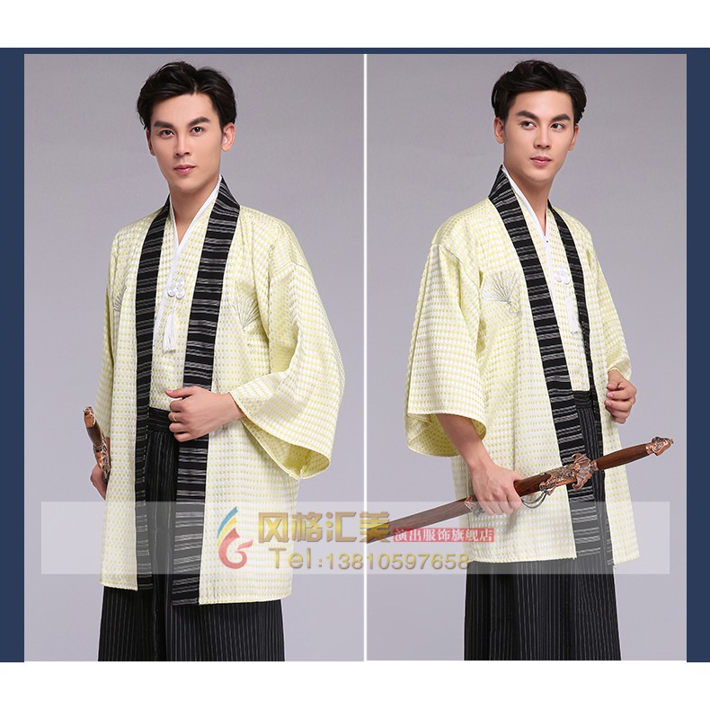 Bộ Đồ Kimono Nam Phong Cách Samurai Trang Phục Yukata Nam Nhiều Màu Sắc Cho Khách Lựa Chọn
