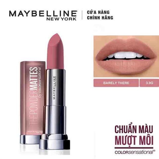 Son Lì Mềm Môi Màu Nude Maybelline Powder Matte MNU06 Barely There 3.9g ྇