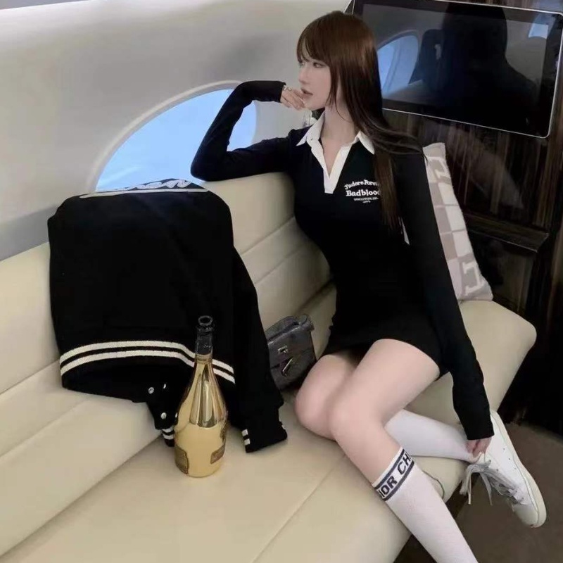 Đầm Perty cổ polo ôm dáng quyến rũ phong cách Hàn Quốc thời trang dành cho nữ