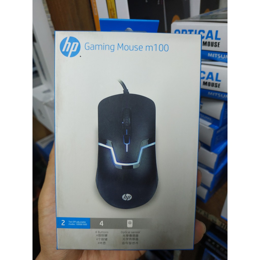 Chuột chơi game M100 - chính hãng HP, Đèn led, Chuột máy tính gaming dây 1.5 mét