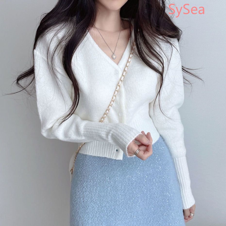 Áo Cardigan Dệt Kim Màu Trơn Thời Trang Mùa Thu Cho Nữ