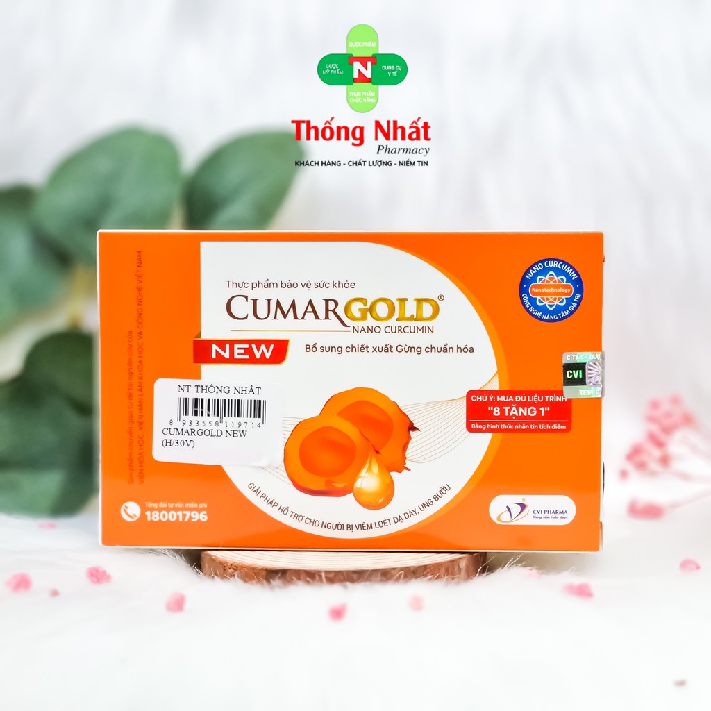 Viên nghệ hỗ trợ giảm đau dạ dày Cumar Gold New Hộp 30 viên