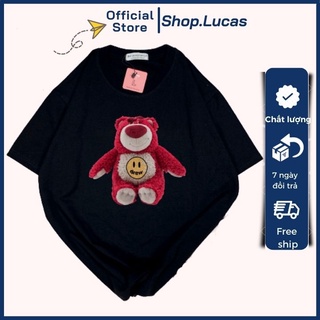 Áo Thun Gấu Dâu Lotso Hugging Bear Nam Nữ Áo phông Unisex vải cotton thoáng mát cổ tròn bigsize XXL 2XL 002 - shop.lucas