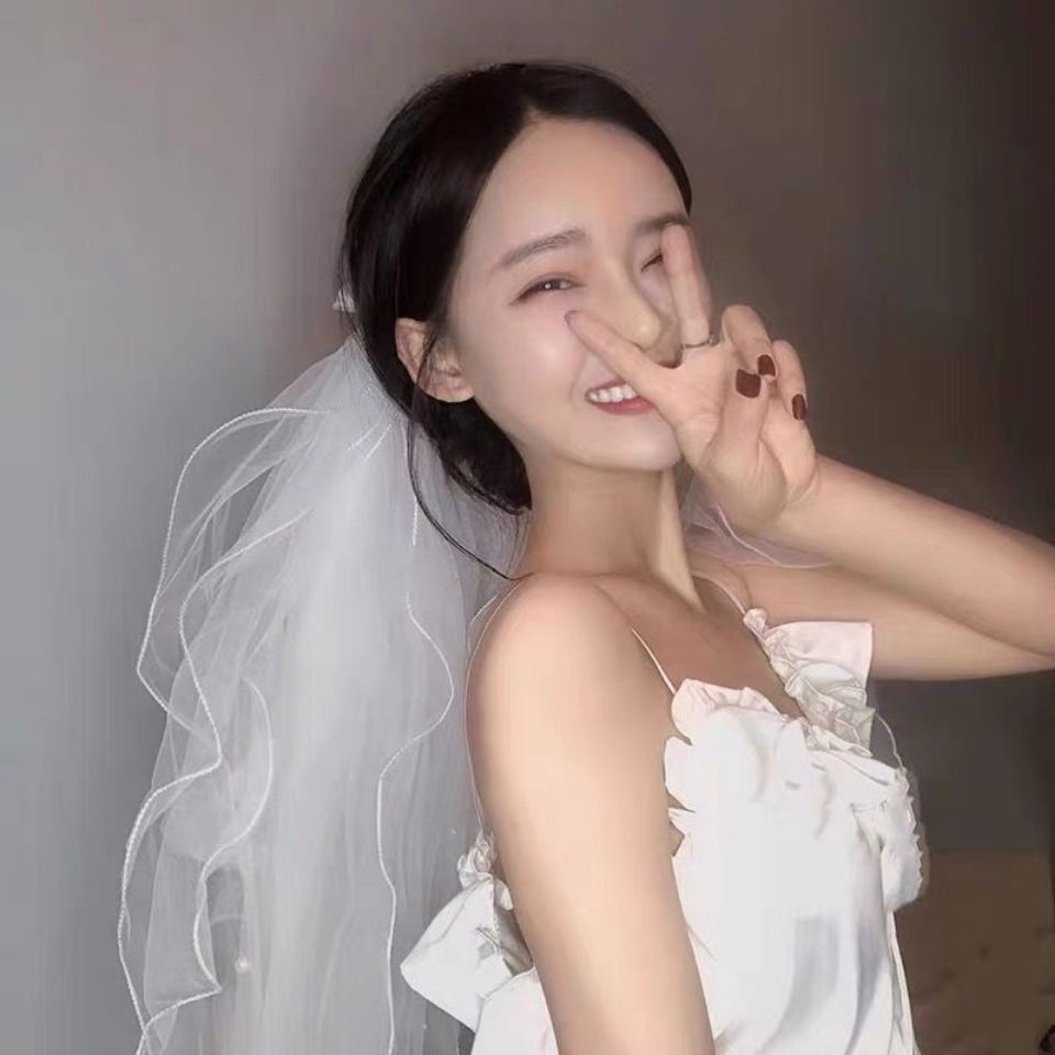 [Aishang Phụ Kiện Đẹp] Khăn Trùm Đầu Đạo Cụ Chụp Ảnh Cô Dâu Màu Trắng Phong Cách Mori Cổ Điển Đơn Giản Cho Nữ