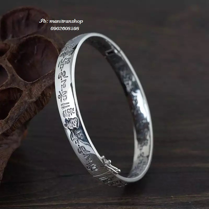 Vòng Tay Khắc Om Mani Padme Hum Tiếng Phạn VT370