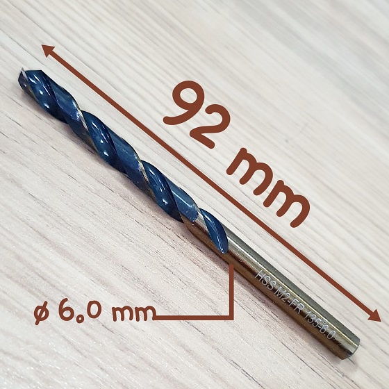 Bộ Gồm 4 Mũi Khoan Cỡ 4ly2, 5ly, 6ly, 8ly Đen Vàng Cực Phẩm Dùng Khoan Inox Chất Liệu Thép M2, HRC=68, Fr.135