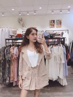 Sét vest caro quần đùi