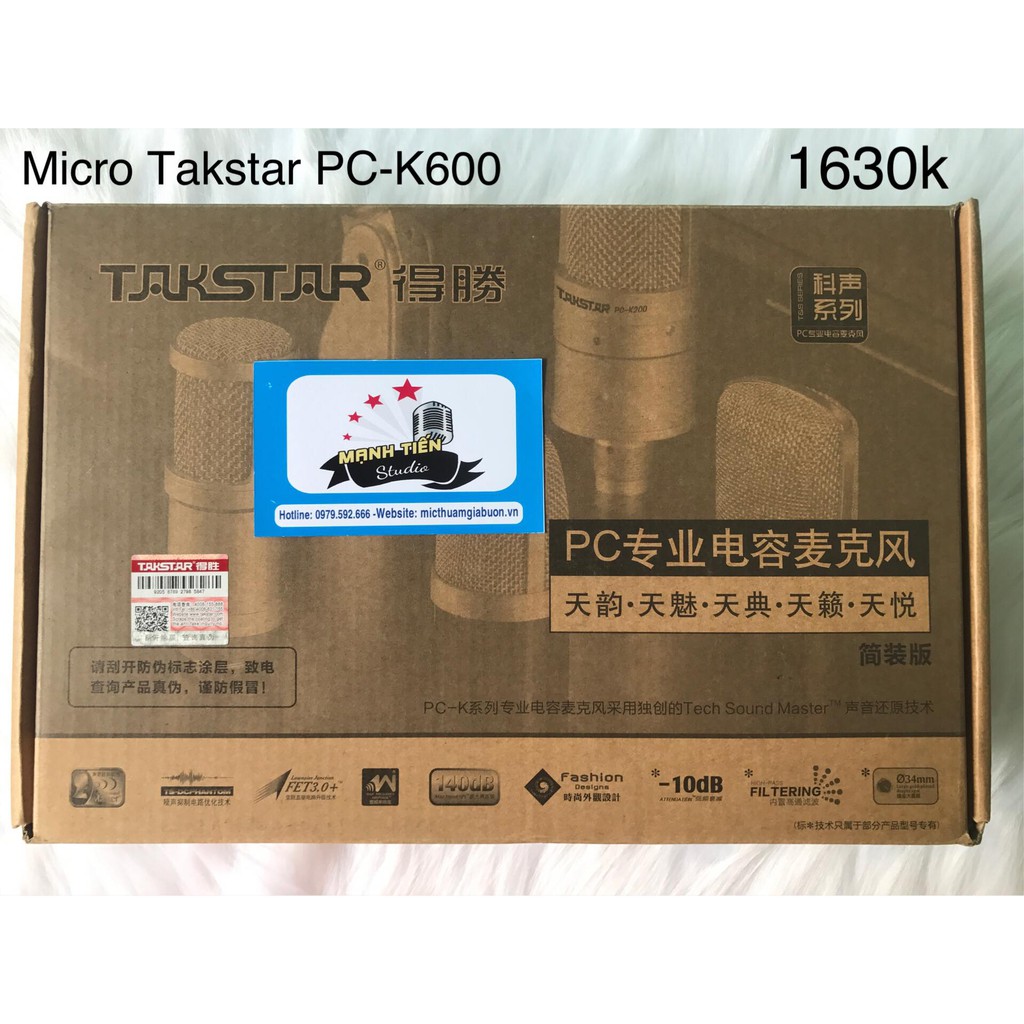 [COMBO HOT] Micro Takstar K600 + nguồn 48v + canon 2m +xlr 3.5