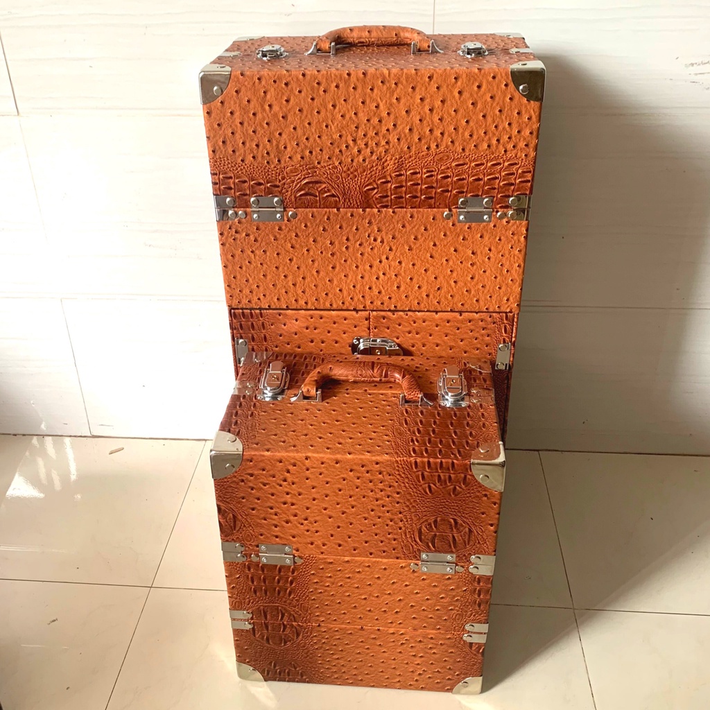 Combo 2 cốp mỹ phẩm đa năng The Rucy size 37x20x30 cm và vali kéo size 36x22x64 cm