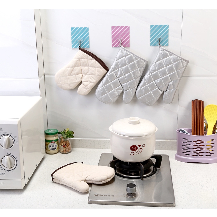 Găng tay lò vi sóng cotton dày dặn, găng tay cách nhiệt chịu nhiệt cao, nướng lò và nóng tay.