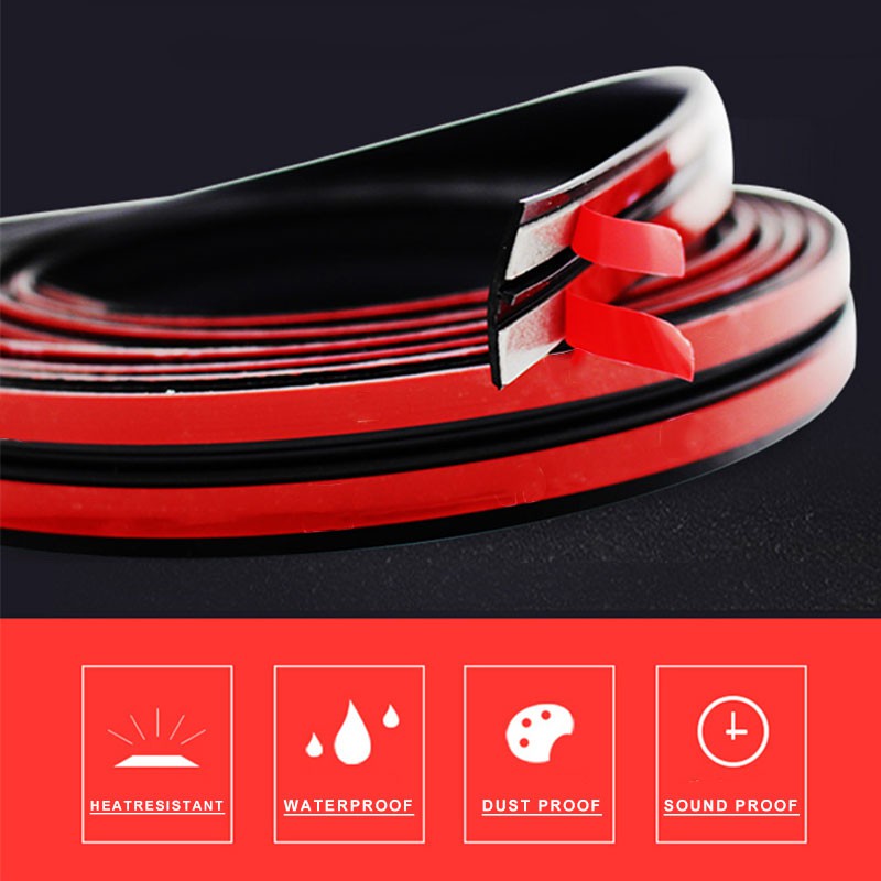 Dải Cao Su 2M Dán Viền Kính Chắn Gió Xe Hơi Chống Bụi/Nước