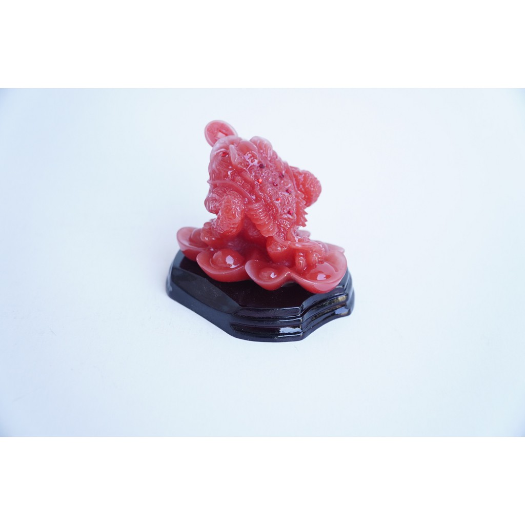 Tượng Cóc Thiềm Thừ ngọc đỏ may mắn tài lộc - Cao 7cm | BigBuy360 - bigbuy360.vn