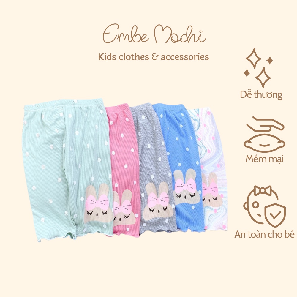 Quần legging lửng hè thu thun tăm bé gái 6-16kg