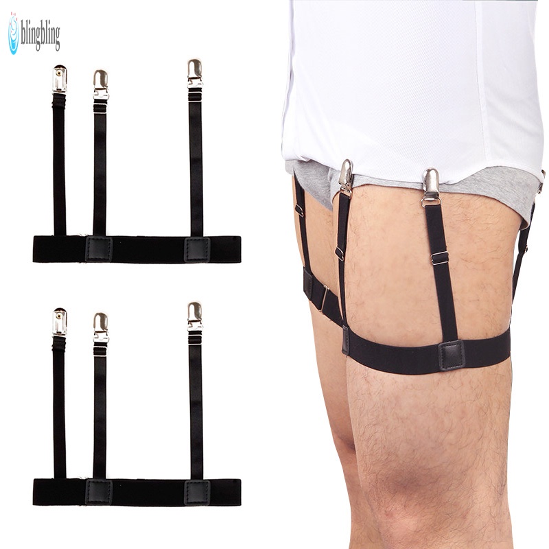 2 Dây đeo đùi có kẹp khóa giữ cố định áo sơ mi bỏ trong quần chống trượt dành cho nam giới