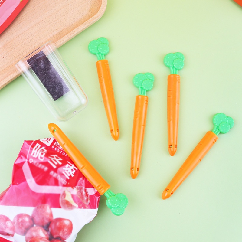 Set 5 Kẹp Niêm Phong Chống Ẩm Mốc Hình Củ Cà Rốt