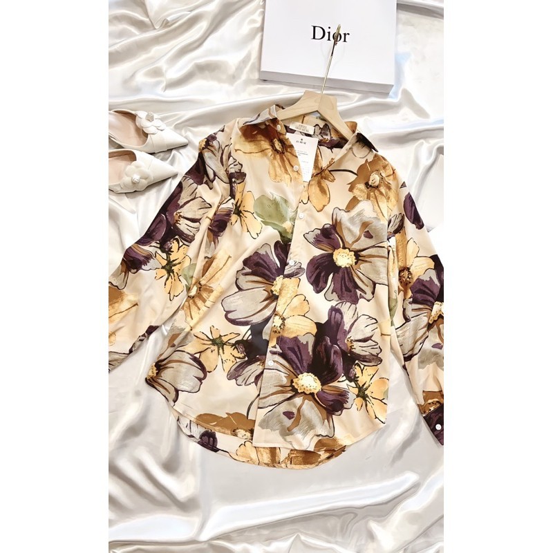 Sơ mi nữ dãi tay hoa vàng Vintage chất đẹp ZuLyShop | BigBuy360 - bigbuy360.vn