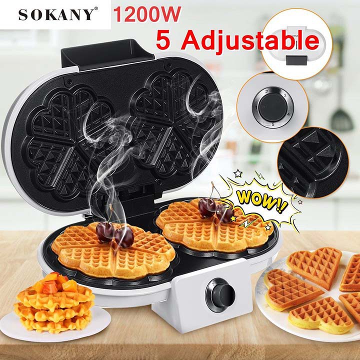 Máy Làm Bánh Waffle Đôi, Bánh Tổ Ong SOKANY