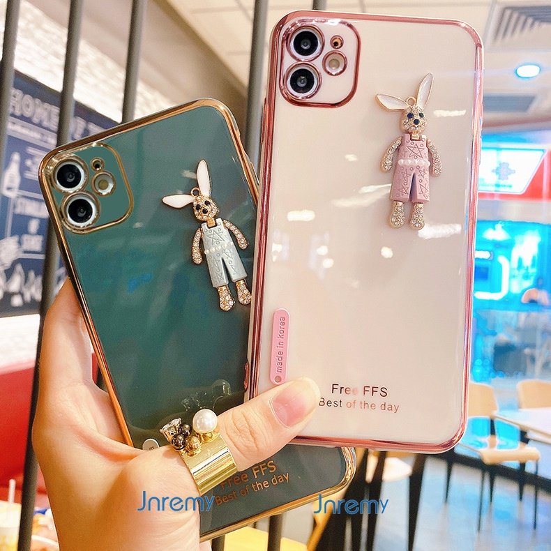 Ốp Điện Thoại Tpu Mềm Mạ Điện Hình Thỏ Hoạt Hình Cho Iphone 12 Pro Max 11 Pro Max 6 6s 7plus 8plus