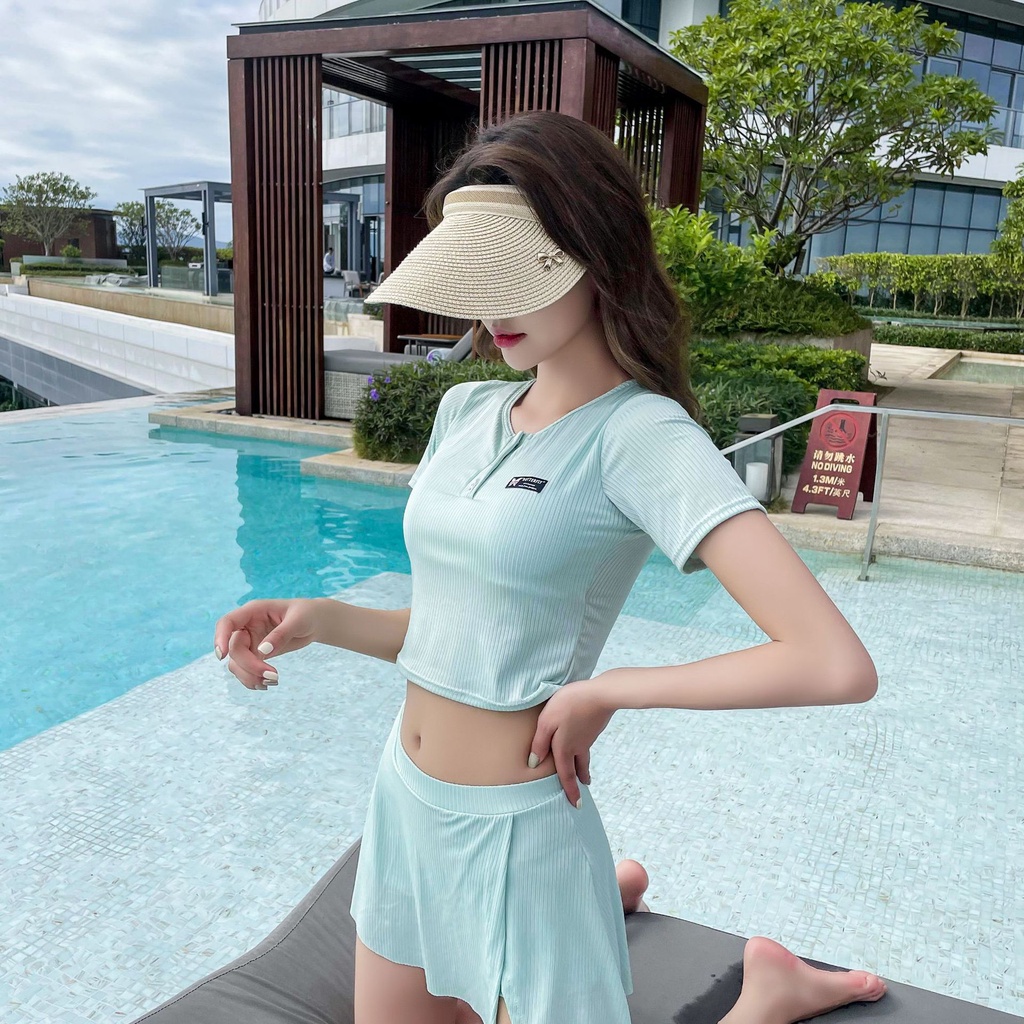 Bộ Đồ Bơi 2 Mảnh Tay Ngắn Phong Cách Thể Thao Cho Nữ | BigBuy360 - bigbuy360.vn