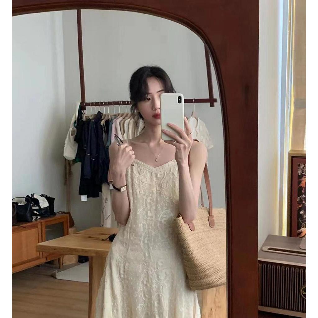 Đầm Ren Cổ V Phong Cách Hàn Quốc Thời Trang Mùa Hè Sành Điệu 63992