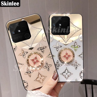 Ốp Điện Thoại Tráng Gương Có Giá Đỡ Từ Tính Và Dây Đeo Cho Redmi 10C