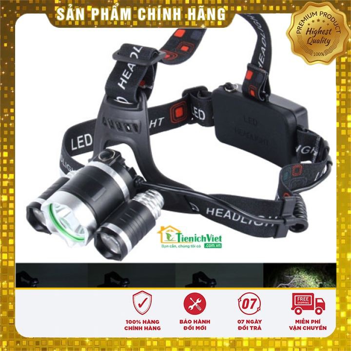 Đèn Pin 3 Bóng [ RẺ BẤT NGỜ ] Đèn Pin Đội Đầu 3 Pha Siêu Sáng - Tiện Lợi - Đa Tính Năng - Phù Hợp Cho Mọi Người Dùng | BigBuy360 - bigbuy360.vn