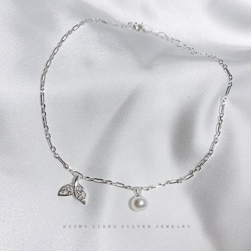 Lắc chân bạc đuôi cá đính ngọc 🌼 YN JEWELRY SL