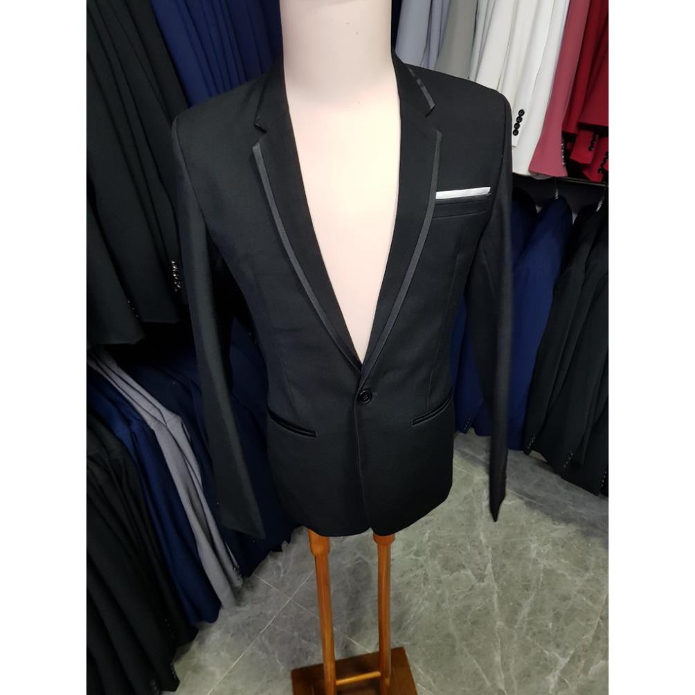 Áo vest nam vải mềm mịn viền đen kiểu đơn giản