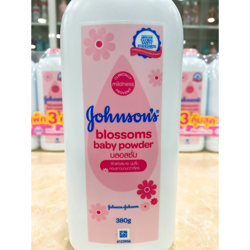 (Thái Lan 380g) Phấn thơm Blossom Baby Power Johnson's màu hồng mẫu mới